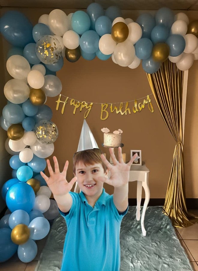 SpecialYou.in مجموعة زينة عيد ميلاد مميزة للأولاد - 70 قطعة مع بالونات زرقاء وبيضاء لتزيين حفلات أعياد ميلاد الأطفال الرضع. - Image 4